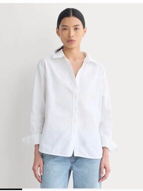 Everlane White Button-Up Cotton Shirt